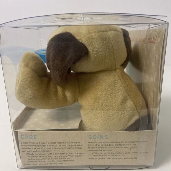 Wubbanub Infant Silicone Blue Pacifier Brown Puppy Plush BPA Latex Free New NIB - Picture 6 of 7